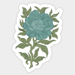 Chrysanthemum Antique Engraving Drawing Sticker